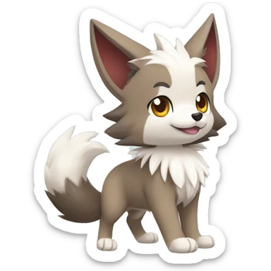 Kawaii Chibi Poochyena-Rocruff-Lycanroc-Pokémon Full Body sticker