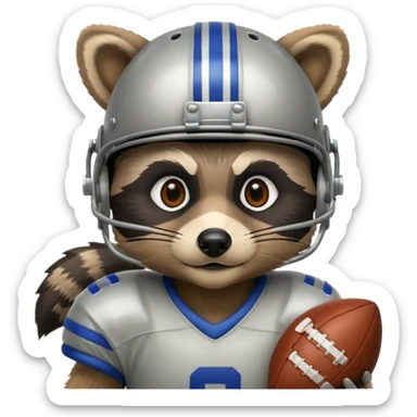 american football player raccoon sticker