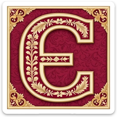  letter c made out of persian carpet texture sticker
