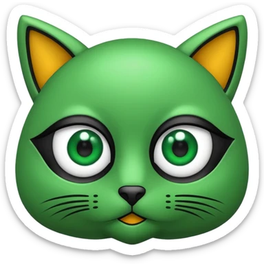 Gata con ojos verdes y negro sticker