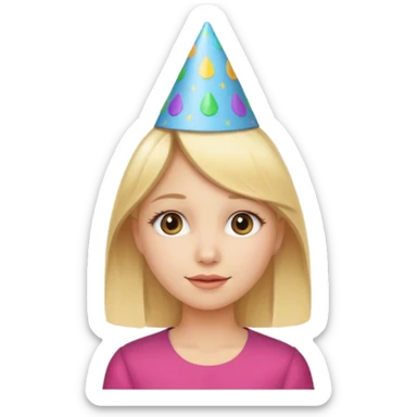 Blonde girl on her birthday  sticker
