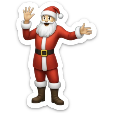 Full height Actively gesturing with hands pale skin Santa Claus sticker