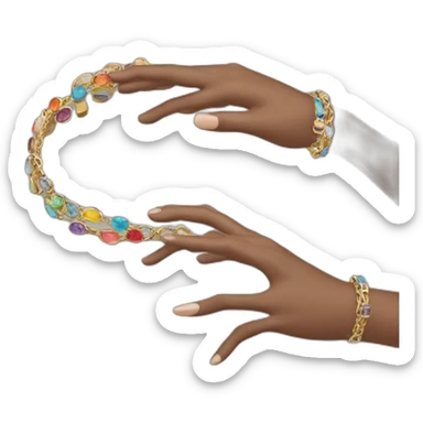 hand with a stack of bracelets sticker