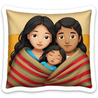 Black medium long hair girl sleeping with Peruvian gay with orecchini pillole e blanket  sticker