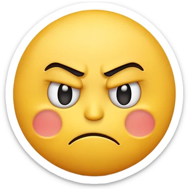 A 2D digital illustration of a yellow emoji with a round face, looking angry with furrowed brows, squinted eyes, and a frown. The emoji has its arms crossed in front of its chest, emphasizing a frustrated or annoyed attitude. sticker