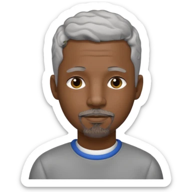 A cool debinaire black man with a very short wavy gray haired crew cut and a very short trimmed goatee beard saying goodnight. sticker