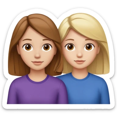 Two best Friends (Girls) one has   Hair and the oder has blonde hair sticker