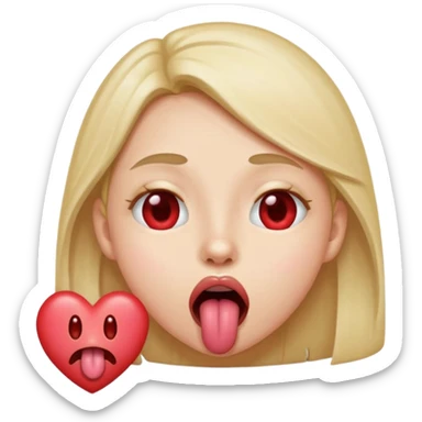 Heart eyes with tongue out and drooling  sticker