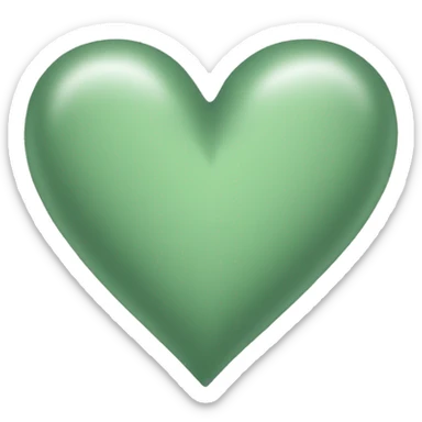 sage green heart sticker