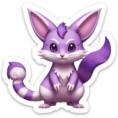 Shiny Furret-Espeon-Furret-Noibat-Hybrid (Full body) sticker