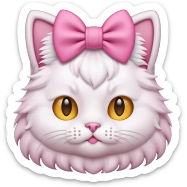 Cute aesthetic emoji cat having bow in head sticker