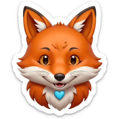 A fox head with heart eyes
The second one should be a fox that is laughing
The third one should be a fox with an athletic body that shows strength, for example
The fourth one should be a fox head that is sleepy and relaxed
The fifth one should be sad with teary eyes sticker