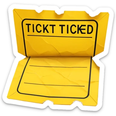yellow card ticket  sticker