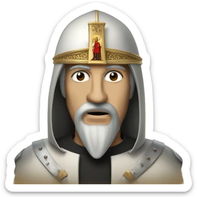 Baldwin IV of Jerusalem from kingdom of heaven with a crusader mask sticker