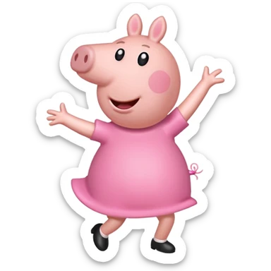 Peppa pig doing the griddy sticker