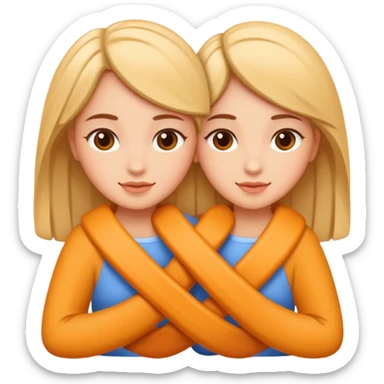 Create two letters, N and Y, in the shape of sisters.  sticker