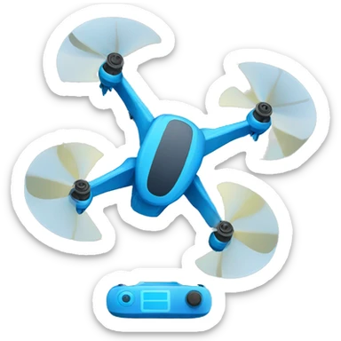 a blue drone sticker