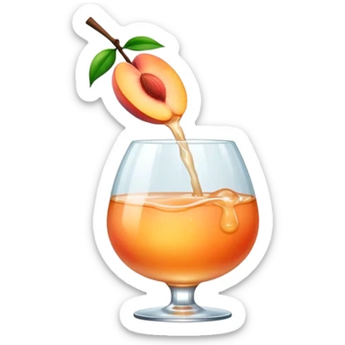 peach with alcohol pouring down it  sticker