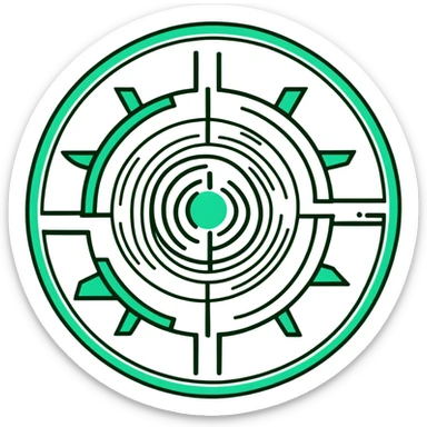 Maya sun symbol - positive news, precise geometric design, ONLY white and deep green colors, no other colors, flat hieroglyphic style, mail theme sticker