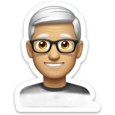 tim cook with a macbook pro sticker