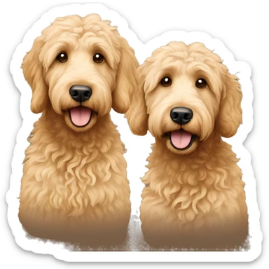 two golden labradoodles sticker