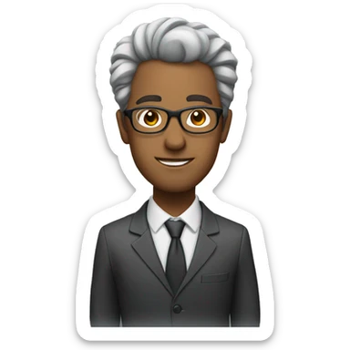 accountant with thick glasses and slick hair  sticker