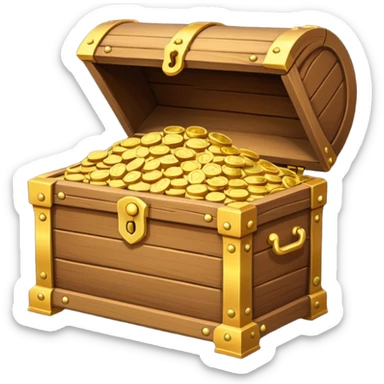 Treasure Chest – Wooden chest filled with gold sticker