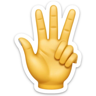 A 3D emoji in iOS emoji aesthetic style of a hand making a trigger-like gesture, with the index finger extended forward and the thumb raised upward, other fingers folded, clean white background, glossy and smooth Apple-style design

 sticker