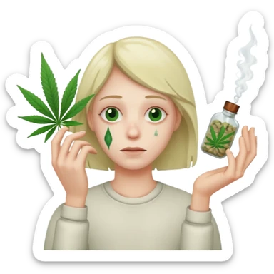 gang dealer drugged white with cannabis on a hand sticker