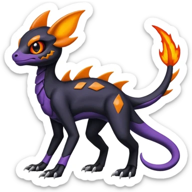 Shiny Duskull-Salandit-Umbreon-Fakémon-hybrid-creature (full body)  sticker