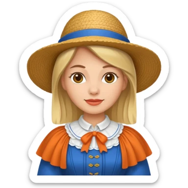 woman with dutch clothing sticker