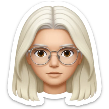 kendall jenner with long white hair and glasses sticker