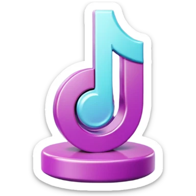 Purple and Cian Symbol of TikTok app sticker