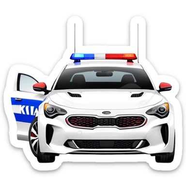 Police Car - Kia Stinger (Model Year: 2018) (Iconic Colour: White with blue and red markings) sticker