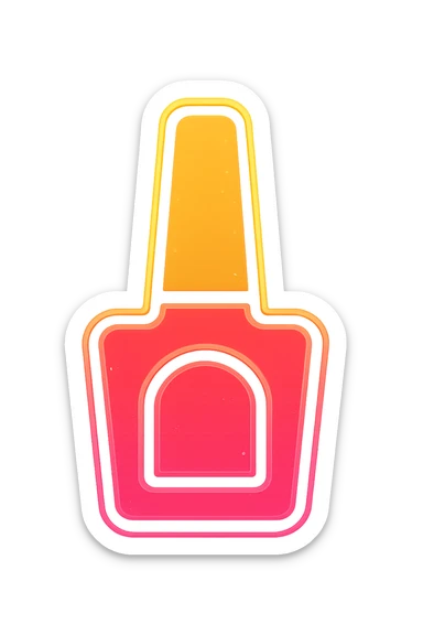 Make this nail polish bottle look a little AI animated, with subtle digital animation effects, glowing lines, and a futuristic touch, keeping the background transparent. sticker