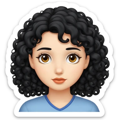 Chica riza peli negra y piel clara sticker
