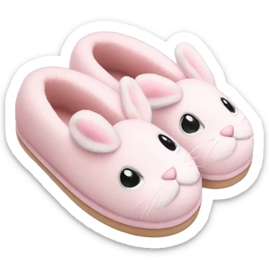 light pink bunny slippers sticker