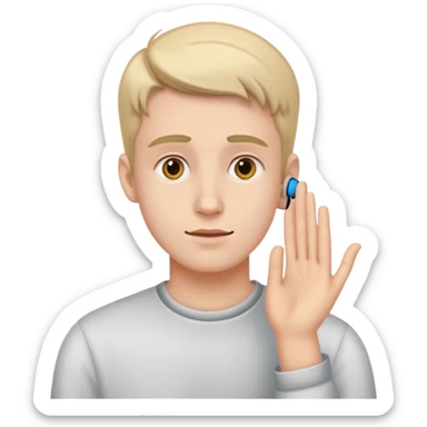 young man hearing impairment sticker