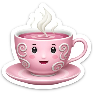 can you make a pink emoji that is aesthetically pleasing, and make it in for of a food or drink, maybe a tea sticker