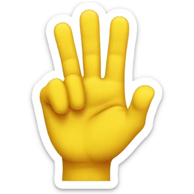 Just a yellow hand with its thumb sticking out and its pointer finger pointing upwards to create the shape of the letter L sticker