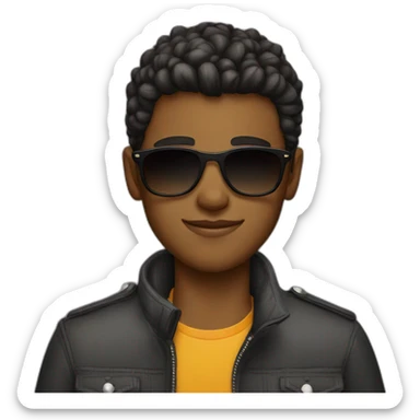 stylish boys in sunglasses sticker