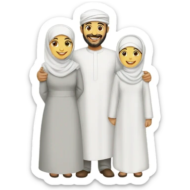 Happy Muslims family sticker