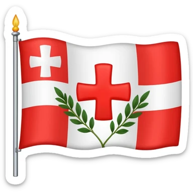 The herb of Rokiškis as a flag: devided in 4 parts... sticker