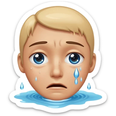 cry with water eyes sticker