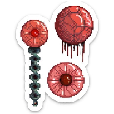 Medical comparison of normal red blood cell versus anemic pale blood cell sticker