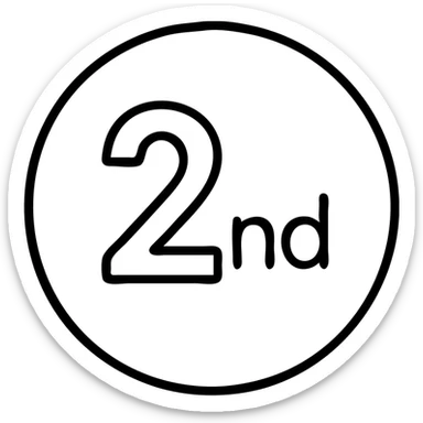 first ,a 2 in a circle with 'nd' in the circle sticker