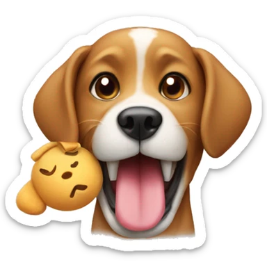 Dog with stuffed animal in mouth sticker