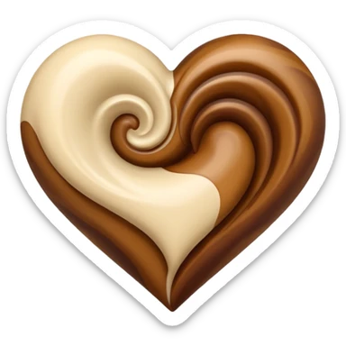 heart emoji, swirled with brown and cream sticker