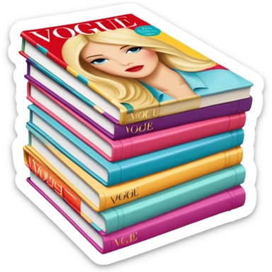stack of vogue magazines sticker