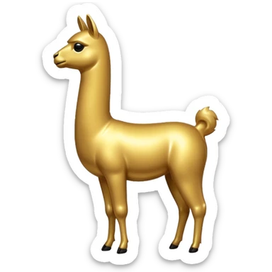 A small golden llama silhouette sticker